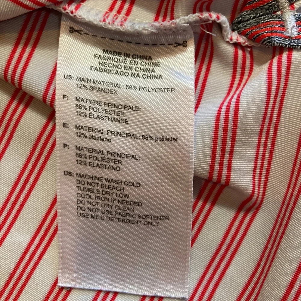 Adidas Golf Mens Small Red‎ White Striped Performance Polo Shirt CD3368
